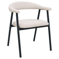 ESSZIMMERSTUHL 2er Set aus Stoff, beige - Schwarz, Textil (56/76/54cm) - Giga Meubel