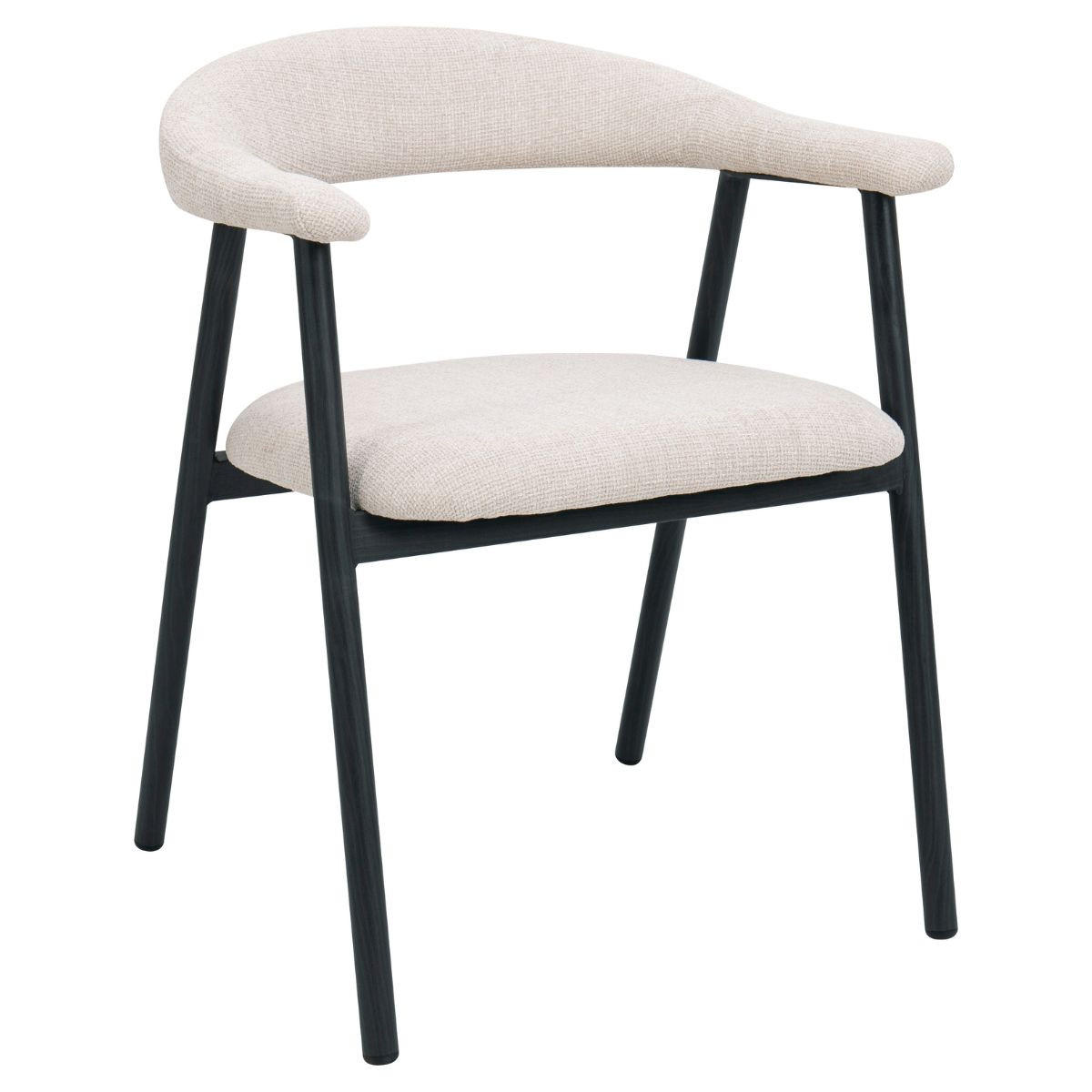 ESSZIMMERSTUHL 2er Set aus Stoff, beige - Schwarz, Textil (56/76/54cm) - Giga Meubel