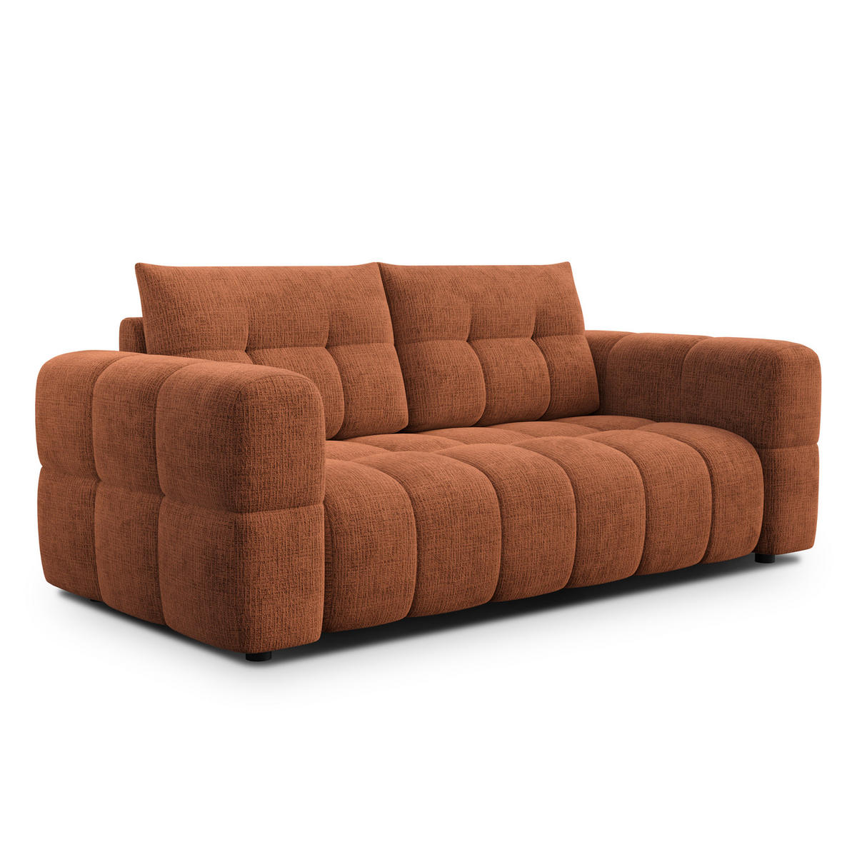 SOFA CLOUDI 2,5-Sitzer, rostrot - Schwarz/Orange, Holz/Textil (211/89/104cm) - Courtois Laville