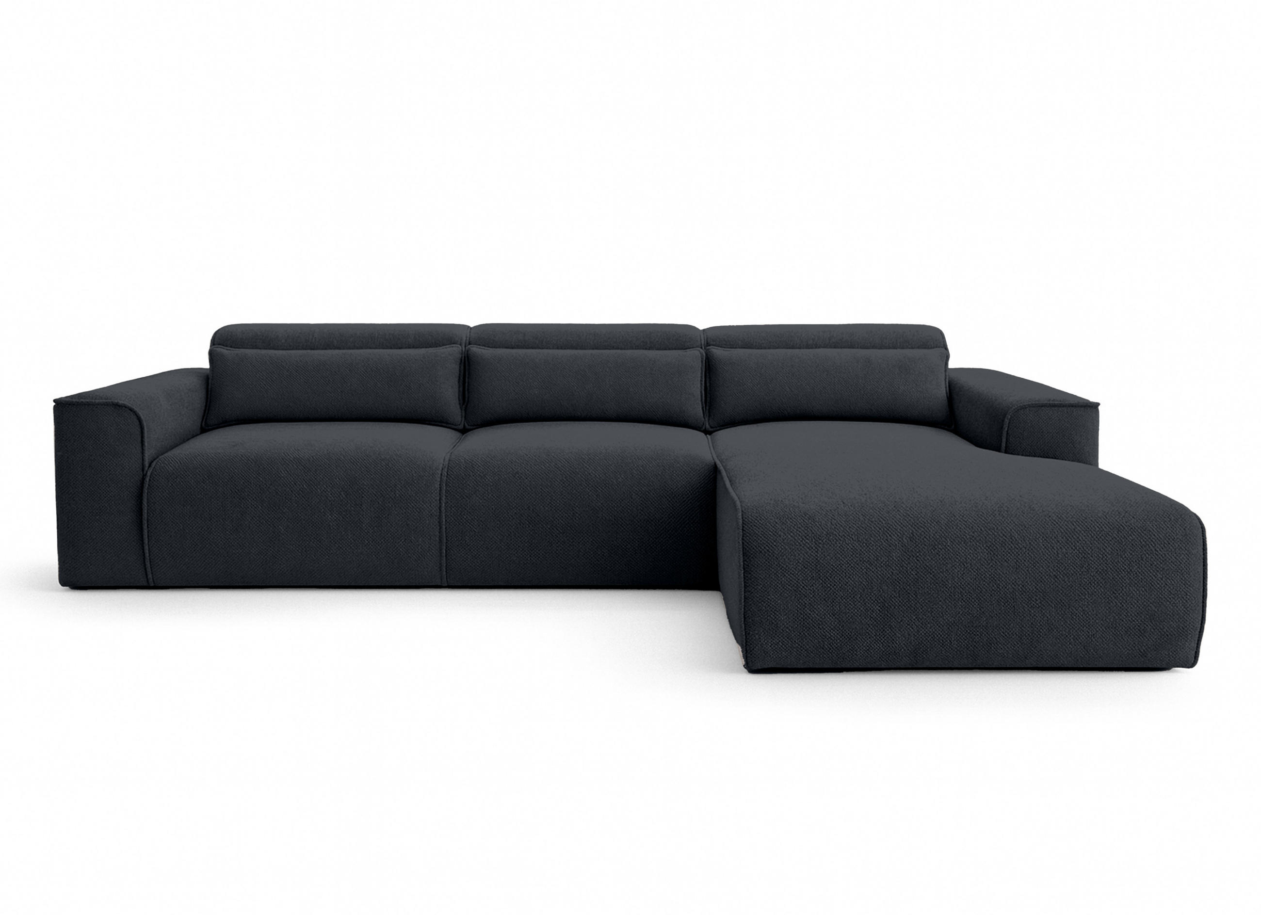 ECKSOFA L Form Ruyam Schwarz 310/165/78 cm – Schlaffunktion Rechts - Schwarz, Kunststoff/Textil (310/170cm) - AX Living
