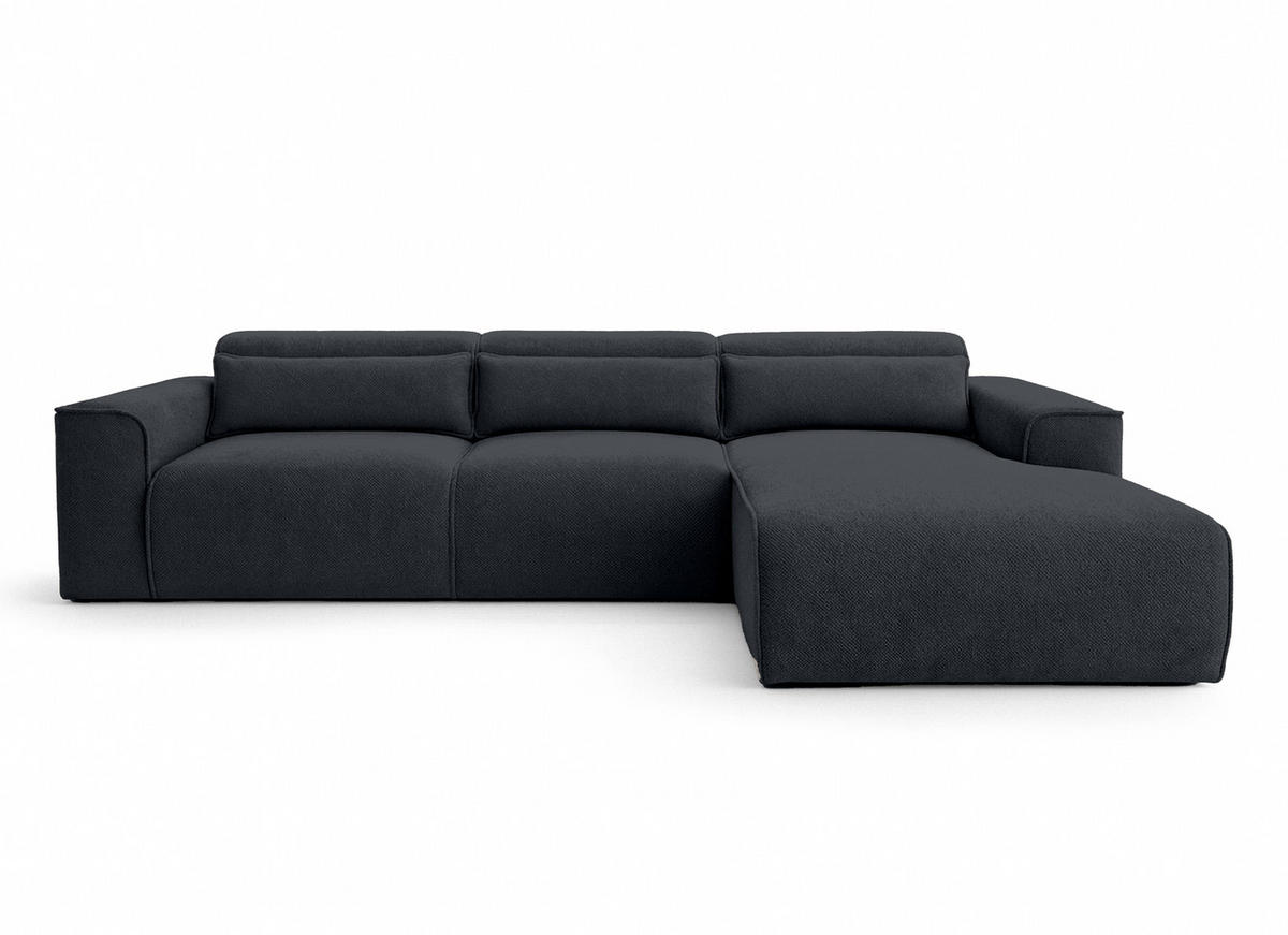 ECKSOFA L Form Ruyam Schwarz 310/165/78 cm – Schlaffunktion Rechts - Schwarz, Kunststoff/Textil (310/170cm) - AX Living
