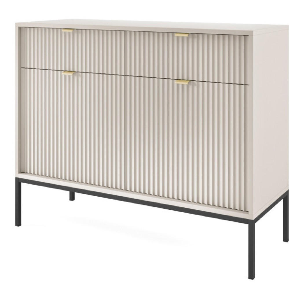 KOMMODE Kaschmir Schwarz NEW KSZ104 - Ecru, Holzwerkstoff (104/83/39cm) - Sepro Meble