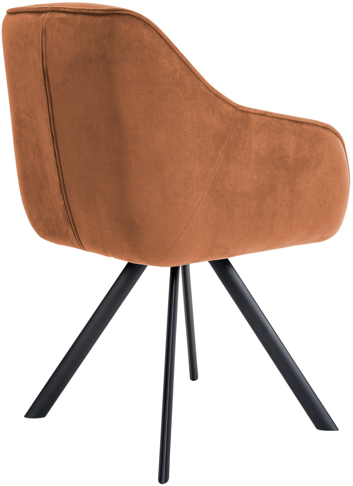 ARMLEHNENSTUHL Samt coffee - Schwarz/Braun, Textil/Metall (57/90/63cm) - CLP