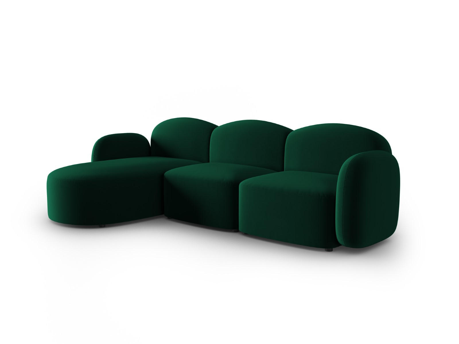ECKSOFA links Blair aus Samt flaschengrün 4 Sitzplätze - Grün, Textil (155/272cm) - Micadoni
