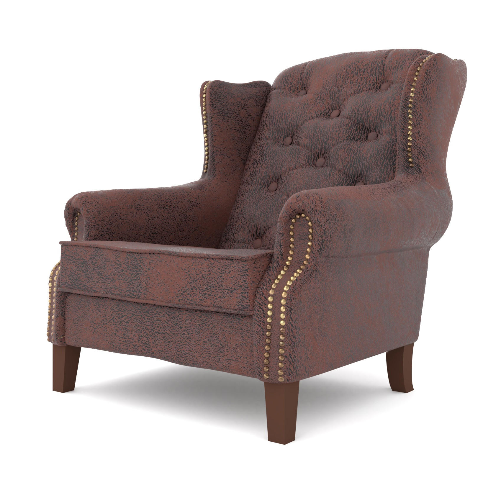 CHESTERFIELD-SESSEL Anton Dunkelbraun Microfaser Vintageoptik - Dunkelbraun/Braun, Holz/Textil (102/102/93cm) - S-Style Möbel