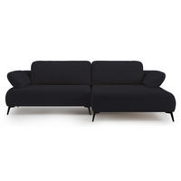 ECKSOFA Avolla Anthrazit rechts - Schwarz, Textil/Metall (186/284cm) - Selsey