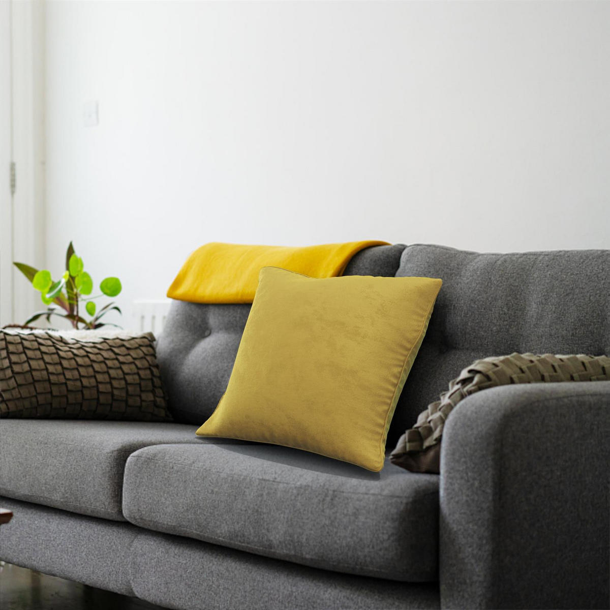KISSENHÜLLEN-SET (2-tlg.) 40/40 cm (Gelb) - Gelb, Textil (40/40cm) - Intirilife