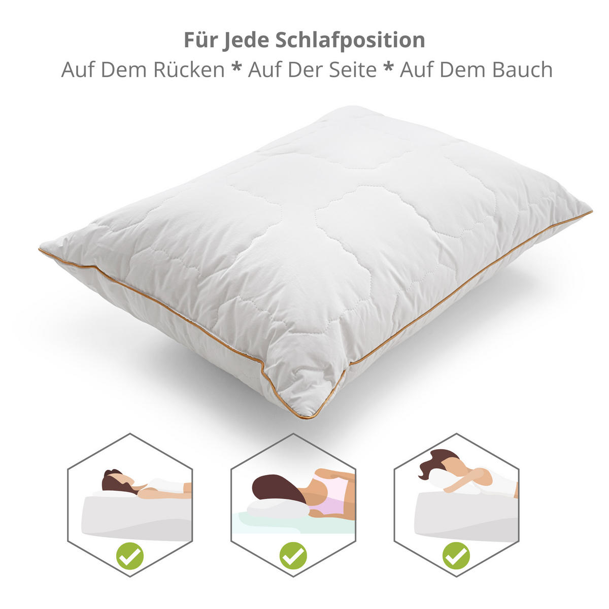 KISSEN PRIMALOFT, Daunenalternative - Weiß, Textil (50/70cm) - WOODEK