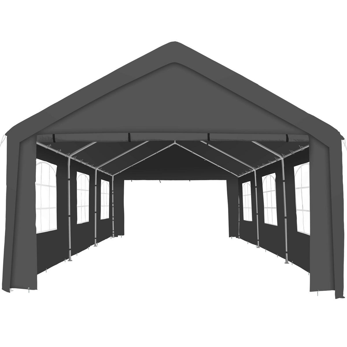 PAVILLON Jasko, inklusive Spannseilen und Heringen, grau - Grau, Kunststoff (400/310/600cm) - tectake