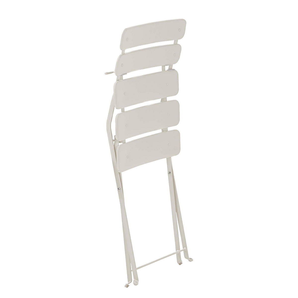 GARTENSTUHL 2-tlg., Weiß - Beige, Metall (42/81/48cm) - Oviala