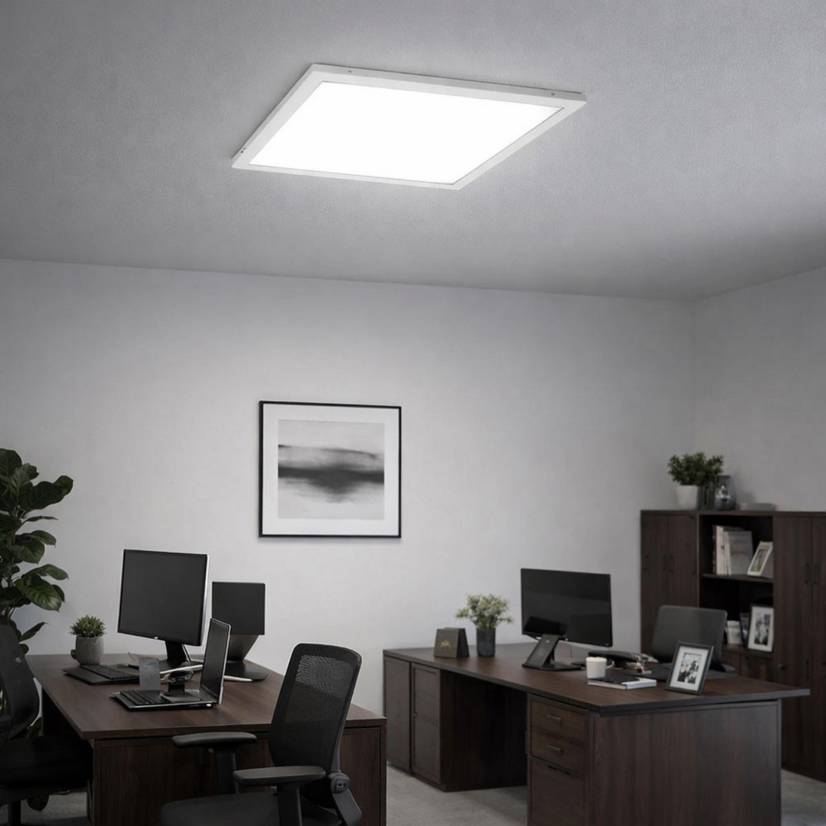 LED DECKENLEUCHTE Kunststoff Weiß - Weiß, Kunststoff (59.5/59.5/3cm)