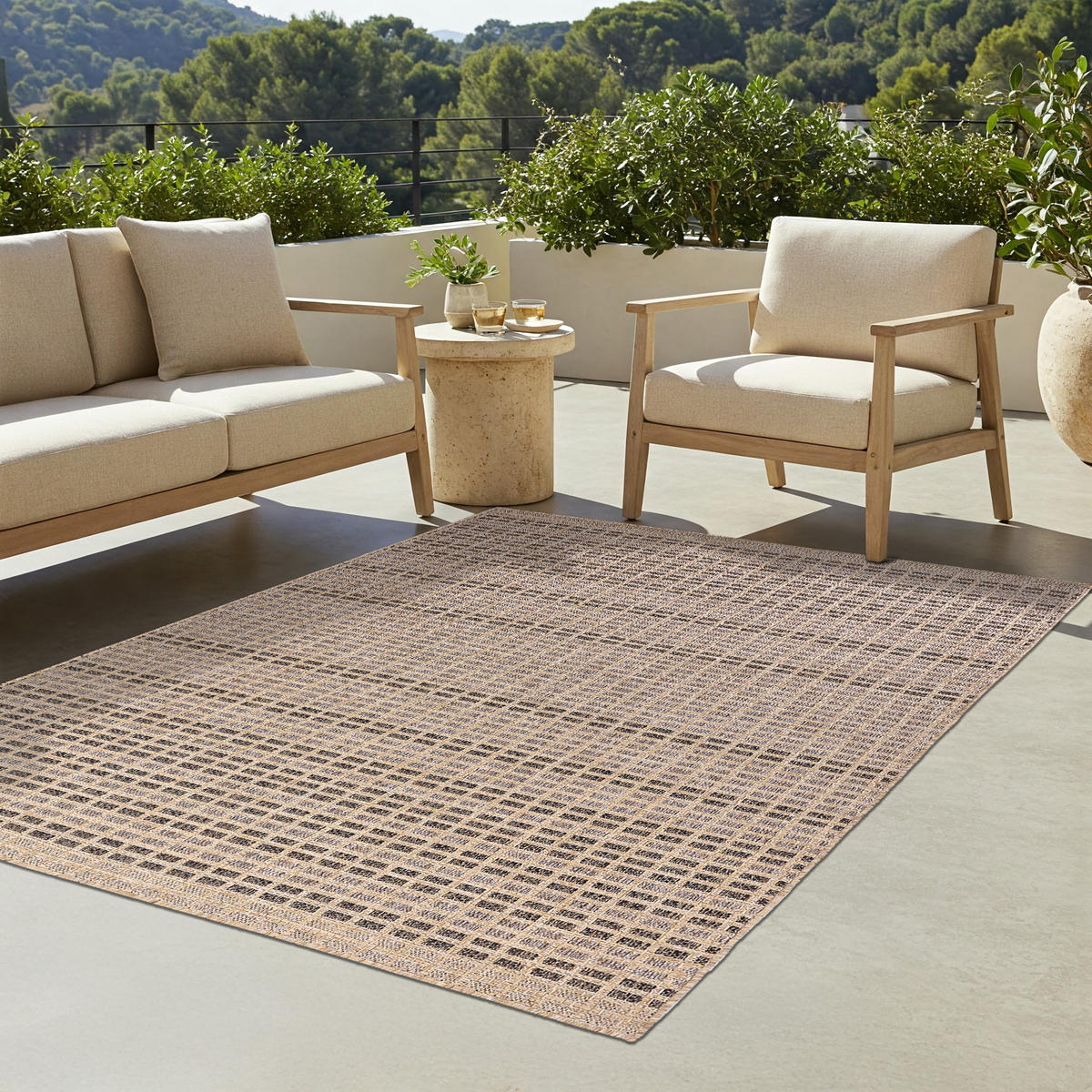 TEPPICH YUCANA Beige Outdoor Flachgewebe 200/300 cm - Beige, Textil (200/300cm) - Tapiso