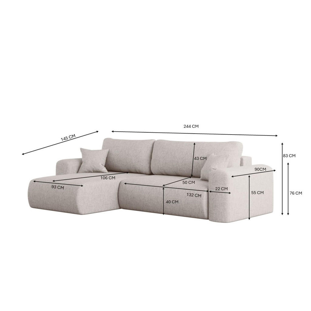 Thumbnail - Kaiser Möbel Ecksofa, Schwarz, Holz, L-Form, 272x145 cm, Wohnzimmer, Sofas & Couches, Wohnlandschaften, Ecksofas