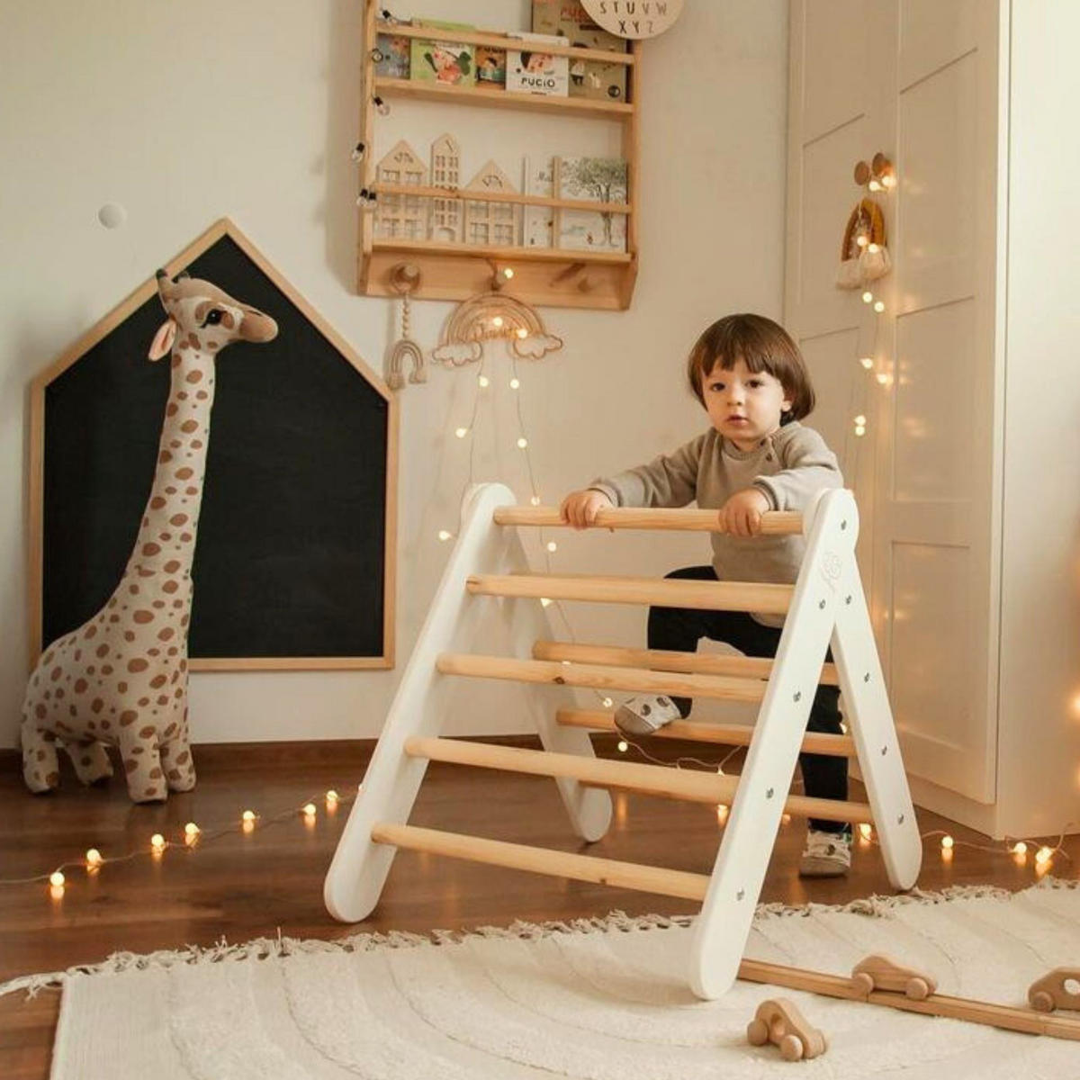 KLETTERDREIECK für Kinder, Montessori, Weiß - Weiß, Holz (59.5/59/60cm) - MeowBaby