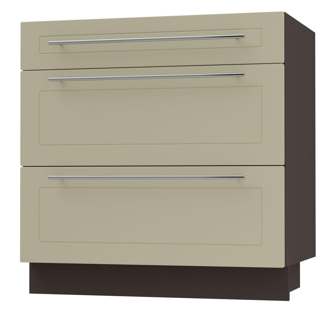 Feldmann-Wohnen Schubladenunterschrank Creme, Dunkelgrau 80x82x50 cm