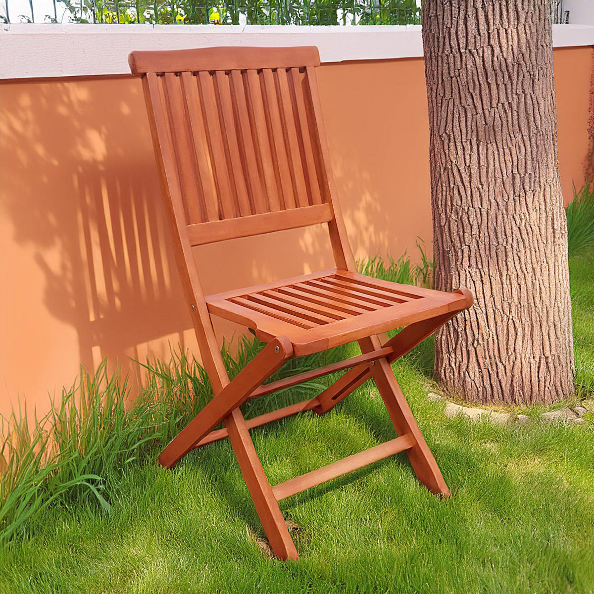 GARTENSTUHL 2er Set Pascalo Klappstuhl - Braun, Holz (45/90/56cm) - DELUKE