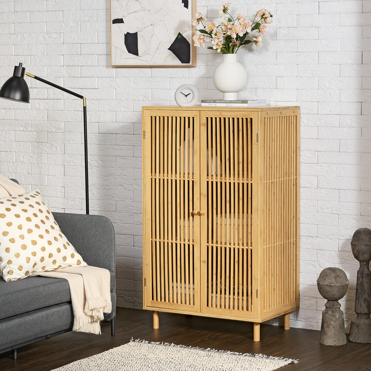 KOMMODE Grong - Naturfarben, Holz (66/110/40cm) - [en.casa]