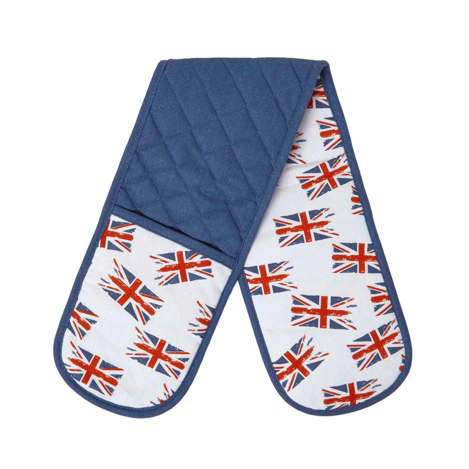 DOPPEL-OFENHANDSCHUH Union Jack, 18/85 cm, Baumwolle wattiert - Multicolor, Textil (18/85cm) - Homescapes