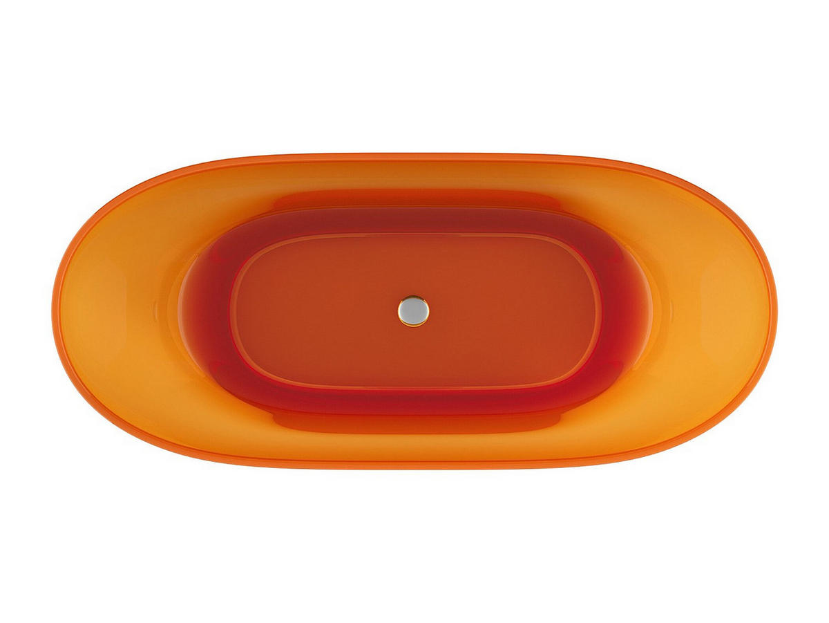 FREISTEHENDE Badewanne - 1 Person - harz - orange Spavo - Orange, Kunststoff (160/56/72cm) - Vente-Unique