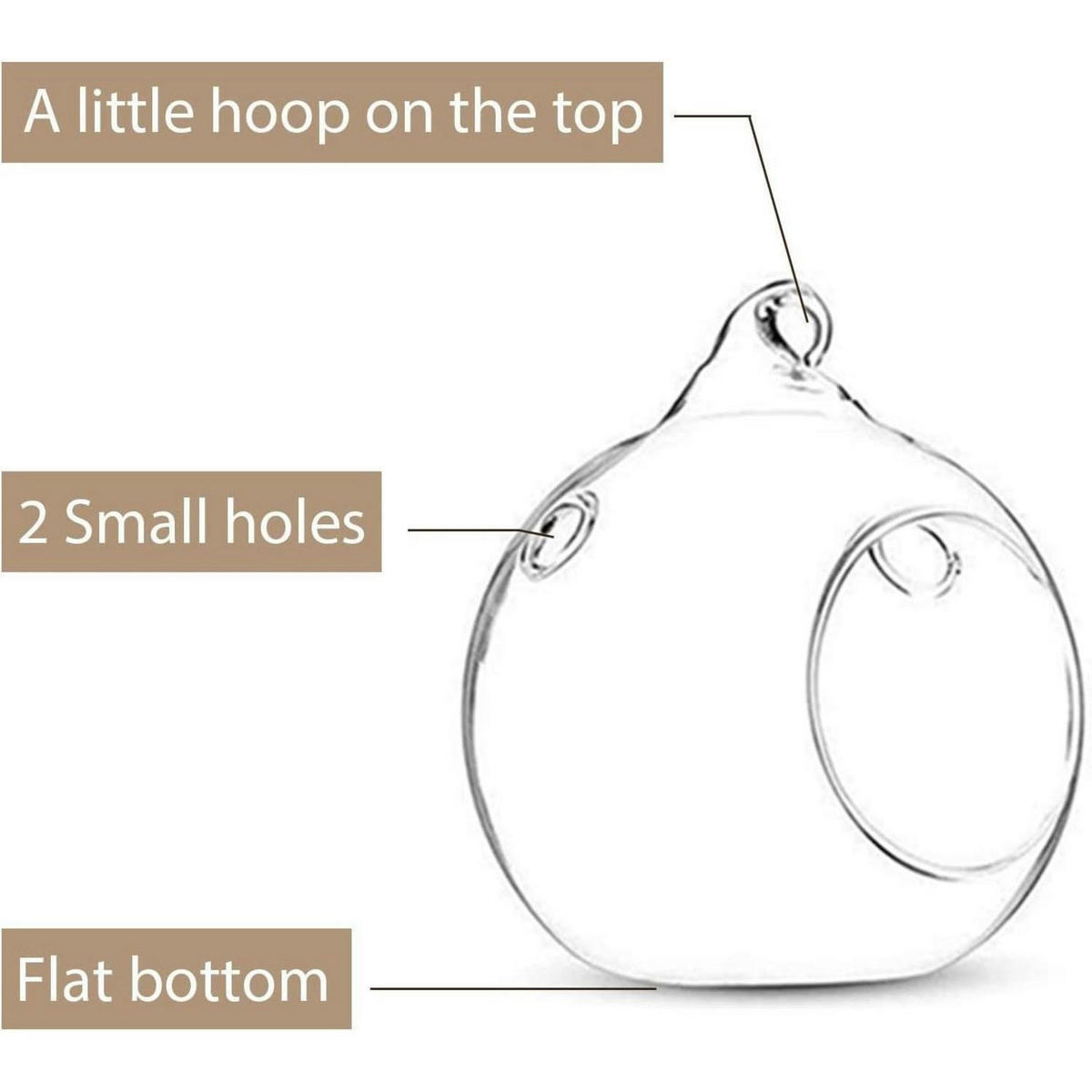 HÄNGENDE Glasball 12-teiliges Set 8 cm - Transparent, Glas (8cm)