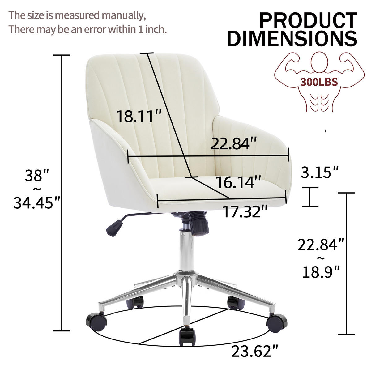 BÜROSTUHL Weiß Höhenverstellbar - Weiß, Metall (62/97/60cm) - PANGIVO