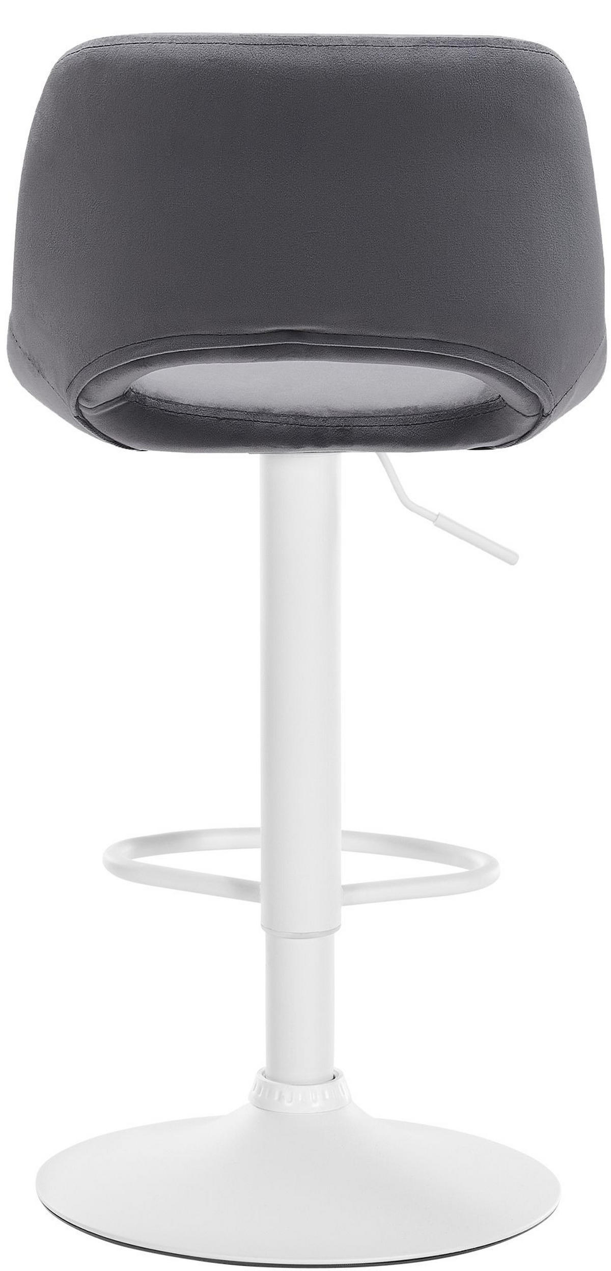BARHOCKER JAKSON Dunkelgrau Samt Weiß - Dunkelgrau, Textil/Metall (42/86/46cm) - DELUKE