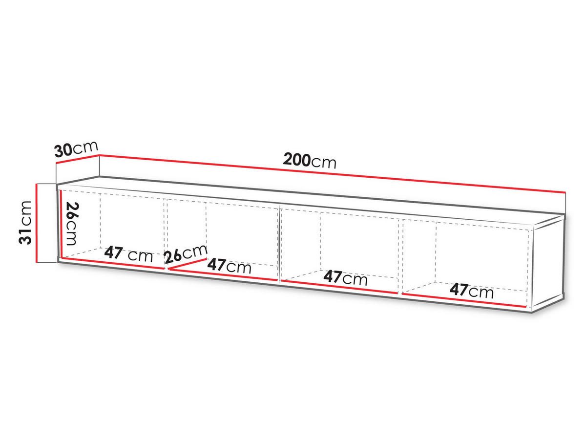 TV-LOWBOARD Capital 200 - Braun, Holzwerkstoff (200/31/30cm) - MIRJAN24