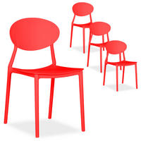 GARTENSTUHL 4er-Set Kunststoff Rot - Rot, Kunststoff (41/80/51cm) - Homestyle4u