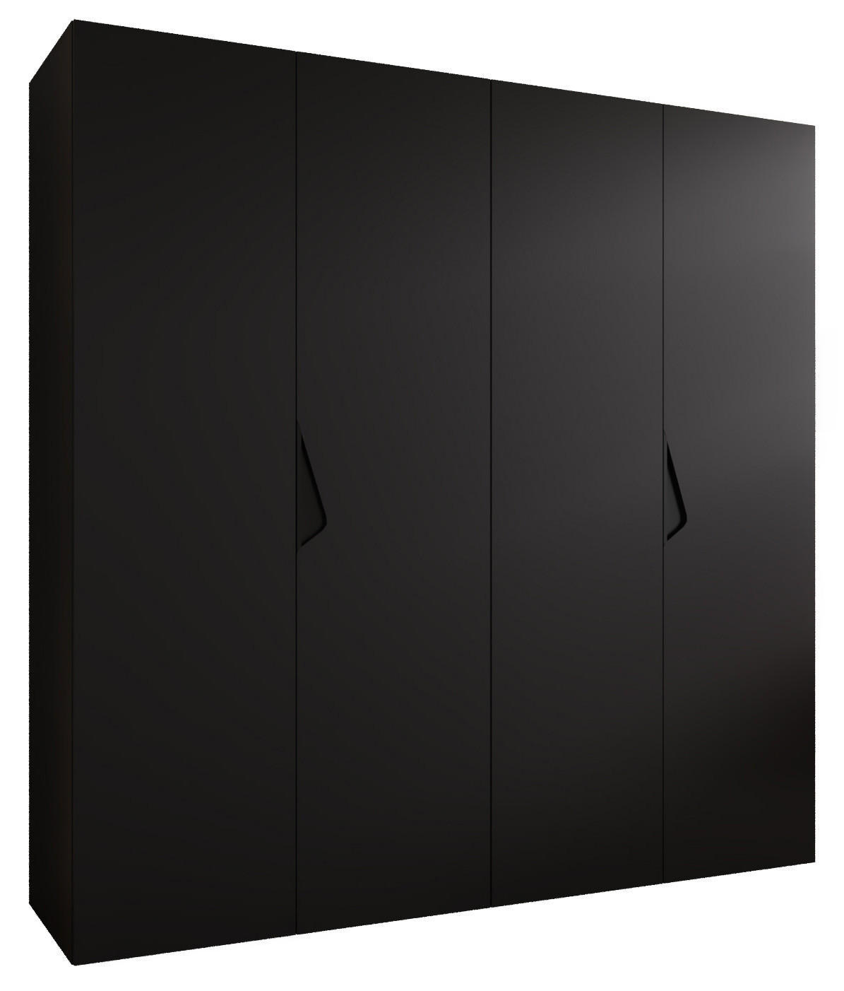 Abiks Möbel Drehtürenschrank Schwarz, Schwarz 200x202x52 cm