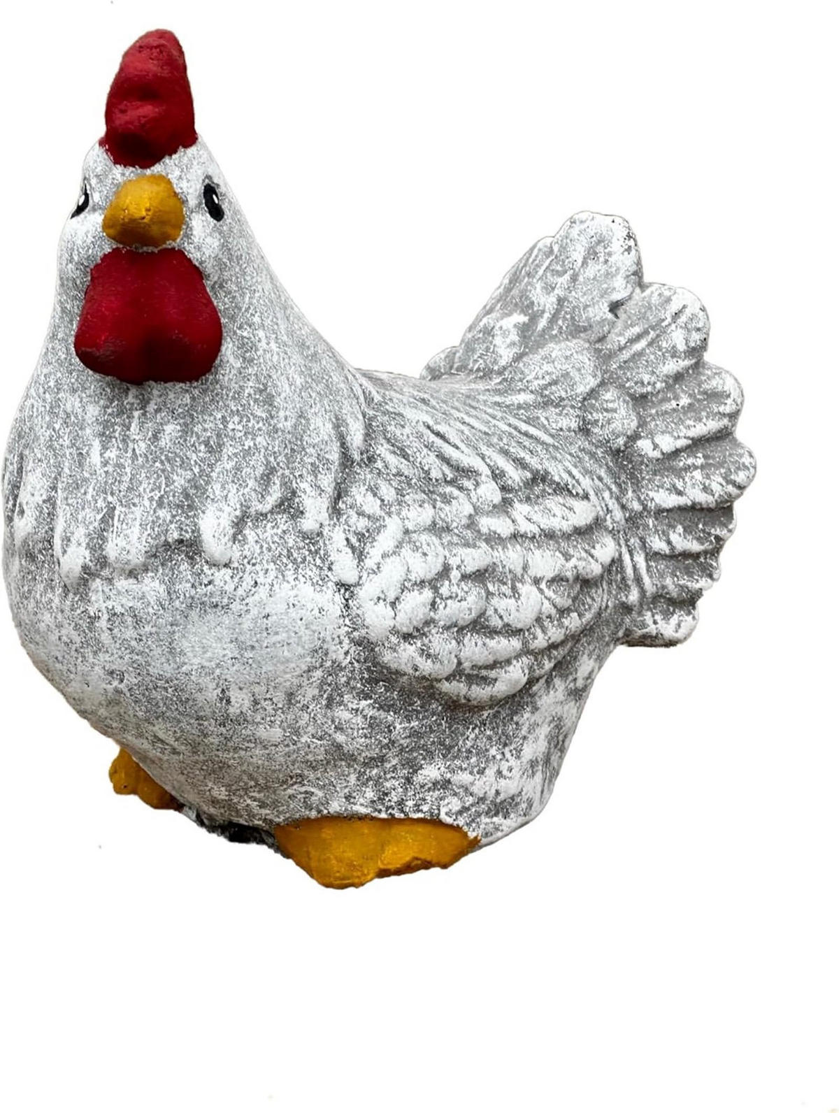 STEINFIGUR Hahn Bommel frosfest massiv Huhn - Grau, Stein (9/14/14cm) - stoneandstyle
