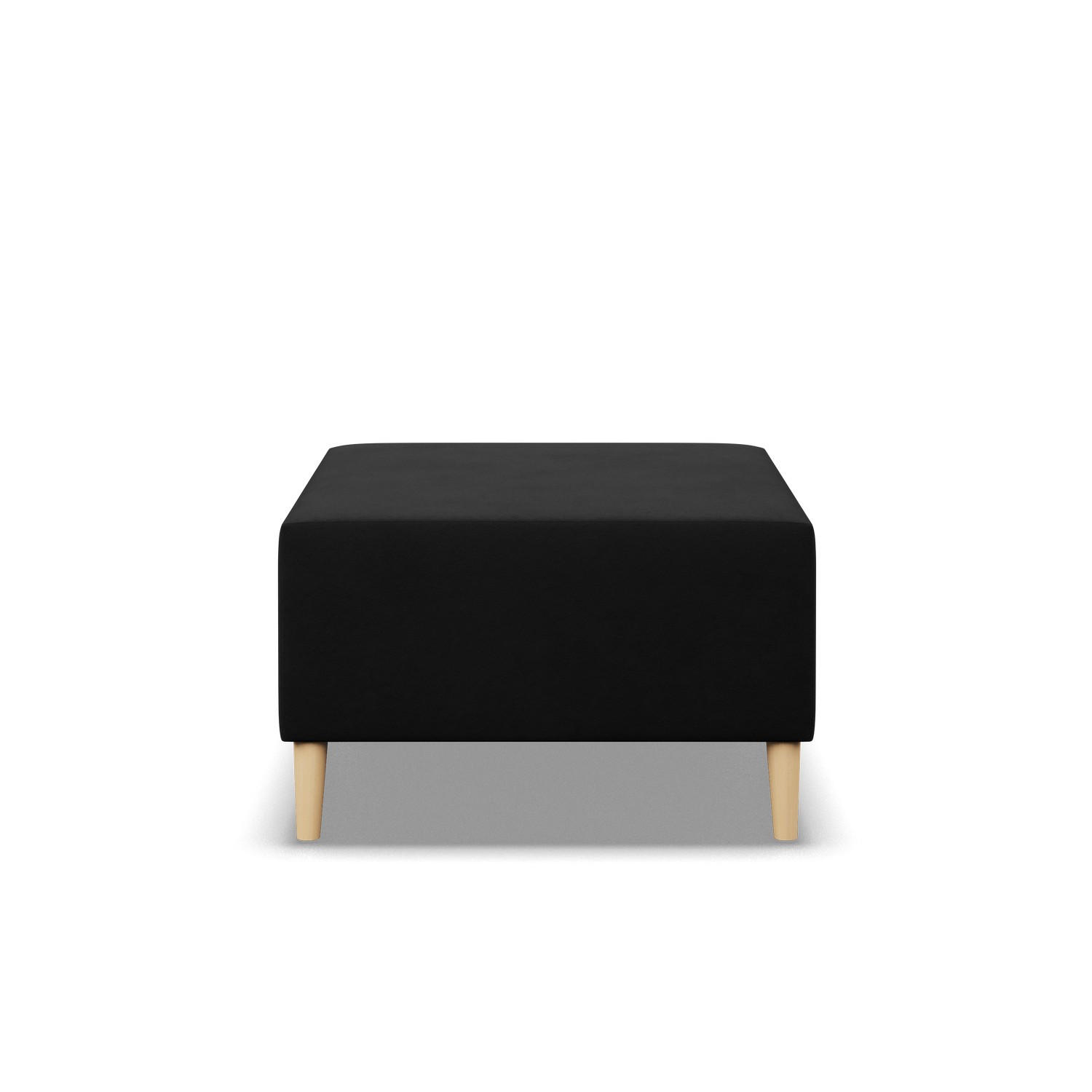 SITZPOUF 70 X 70 BLANK, Schwarz - Schwarz, Textil (71/40/71cm)