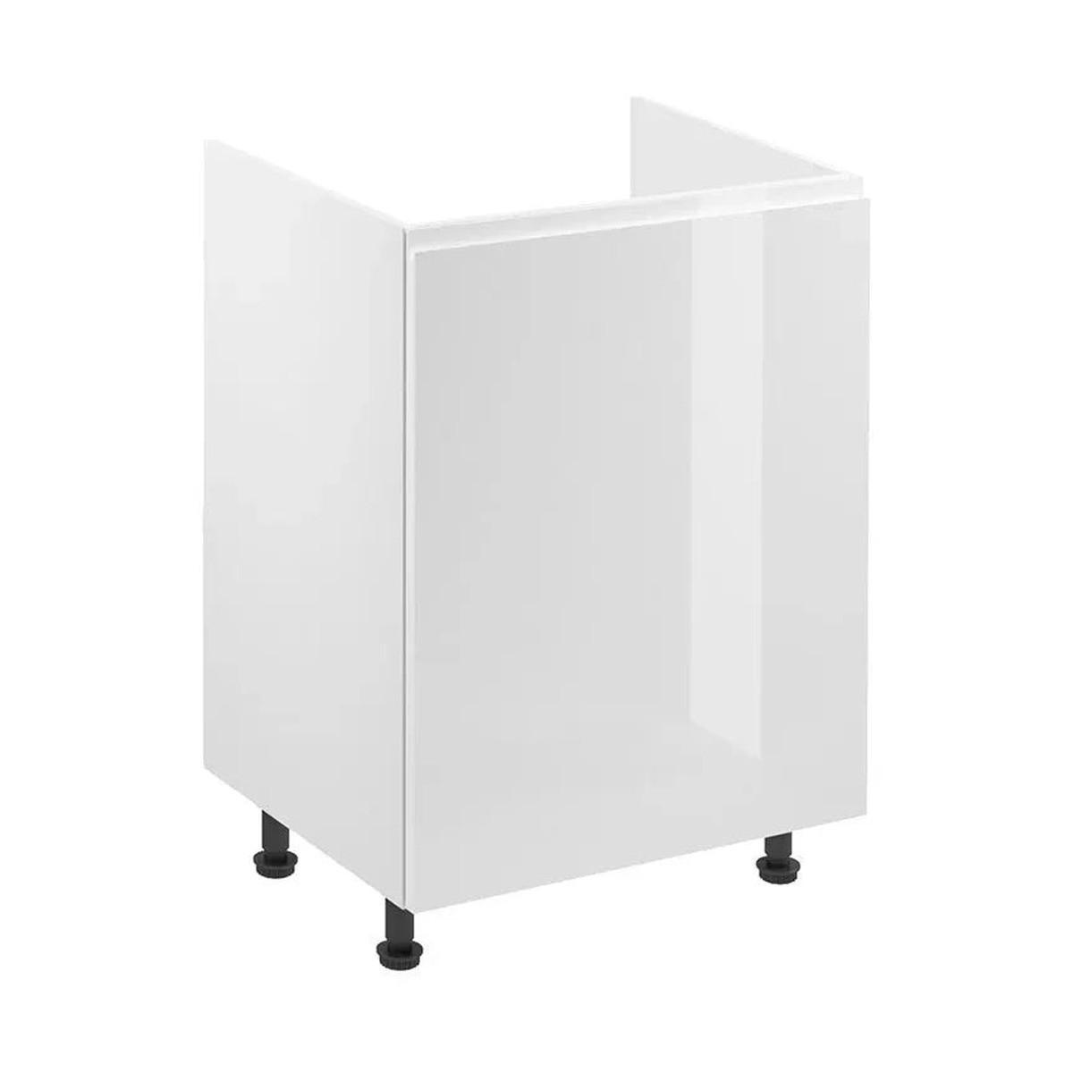 SPÜLENUNTERSCHRANK – 60 cm – D60Z-P – Velmora – Weiß / Weiß Hochglanz – Türanschlag rechts - Weiß Hochglanz, Holzwerkstoff (60/82/47cm) - ROYAL24_MARKT
