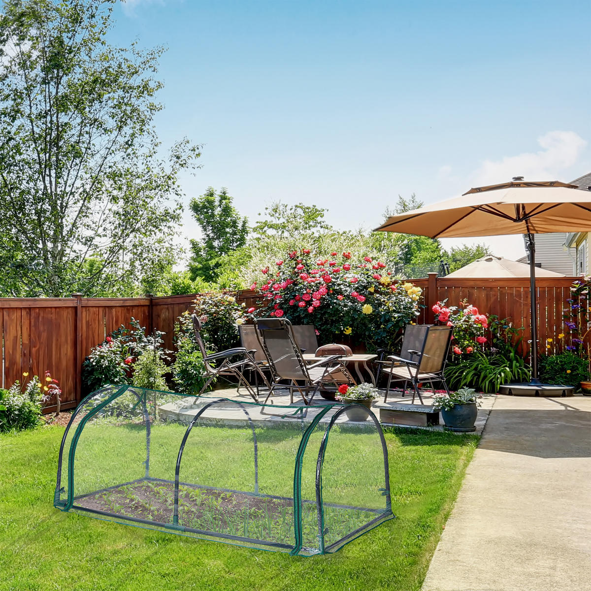 FÓLIOVÝ skleník - průhledná, kov/plast (130/50/60cm) - Relaxdays