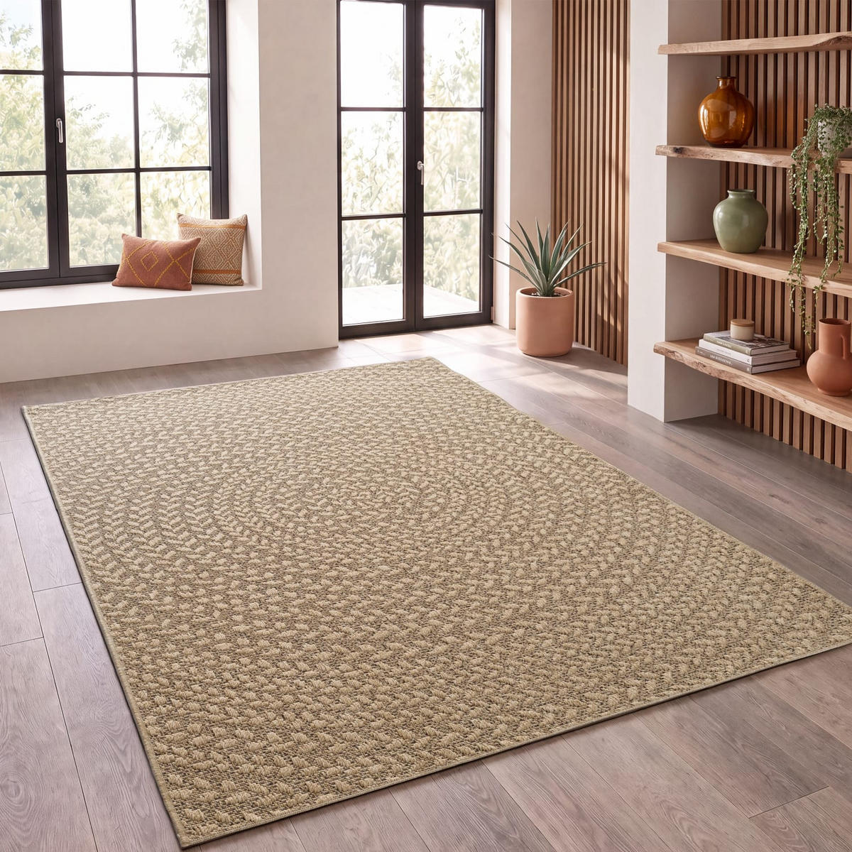 OUTDOORTEPPICH 120/170 cm Waregem 630 - Beige, Kunststoff (120/170cm) - Paco Home