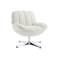 DREHSESSEL - Stoff strukturiert - Beige - VOLABO - Beige, Textil (75/79/71cm) - Vente-Unique