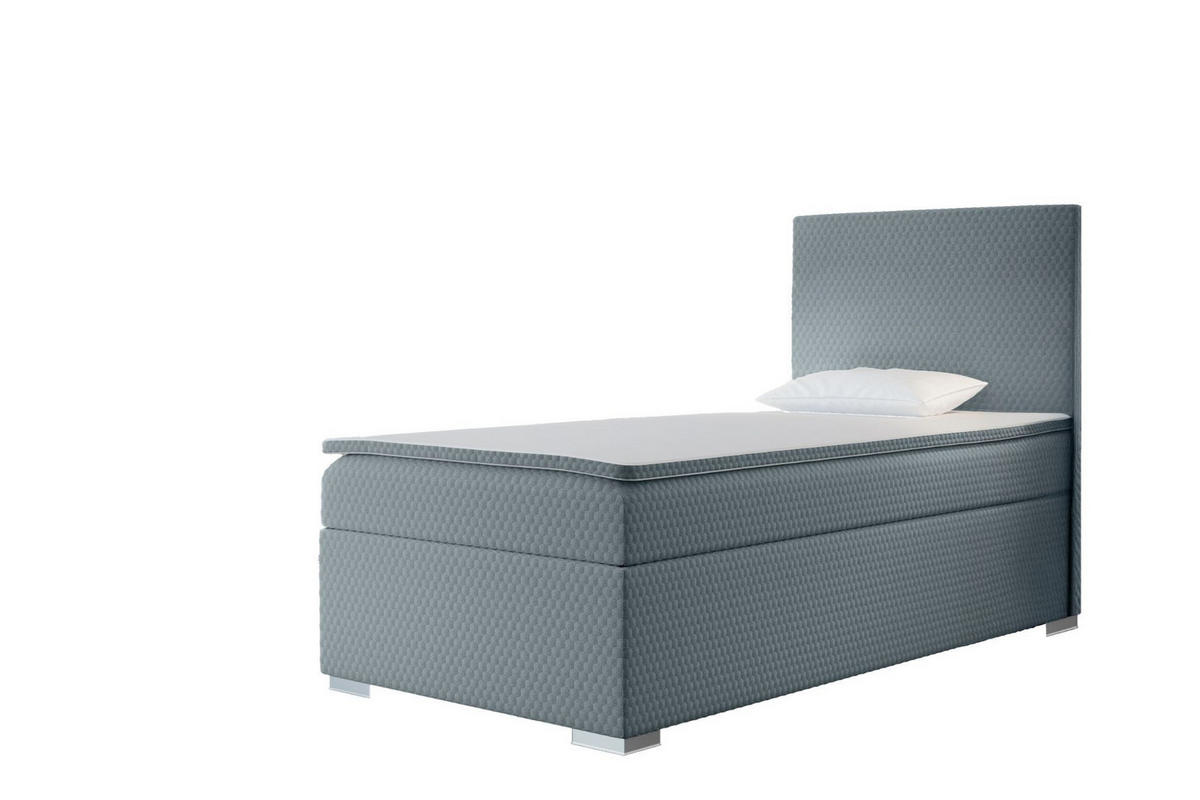 BOXBETT Mit Bettkasten Matratze Topper ICON Blau 80x200 cm Rechts - Blau, Holz (80/200cm) - Kaiser Möbel