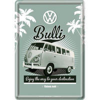 MINIBLECHSCHILD 10/14 cm Volkswagen VW Retro Bulli - Multicolor, Metall (10/14/0.1cm) - Nostalgic-Art