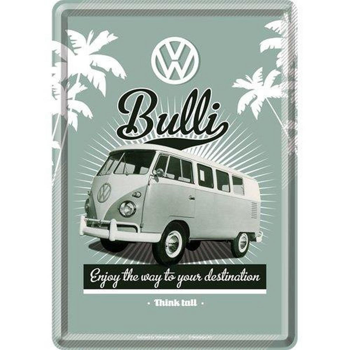 MINIBLECHSCHILD 10/14 cm Volkswagen VW Retro Bulli - Multicolor, Metall (10/14/0.1cm) - Nostalgic-Art