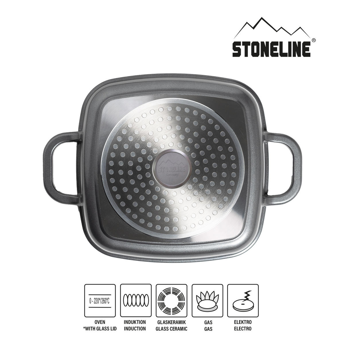 ECKPFANNE - Grau, Metall (20cm) - Stoneline