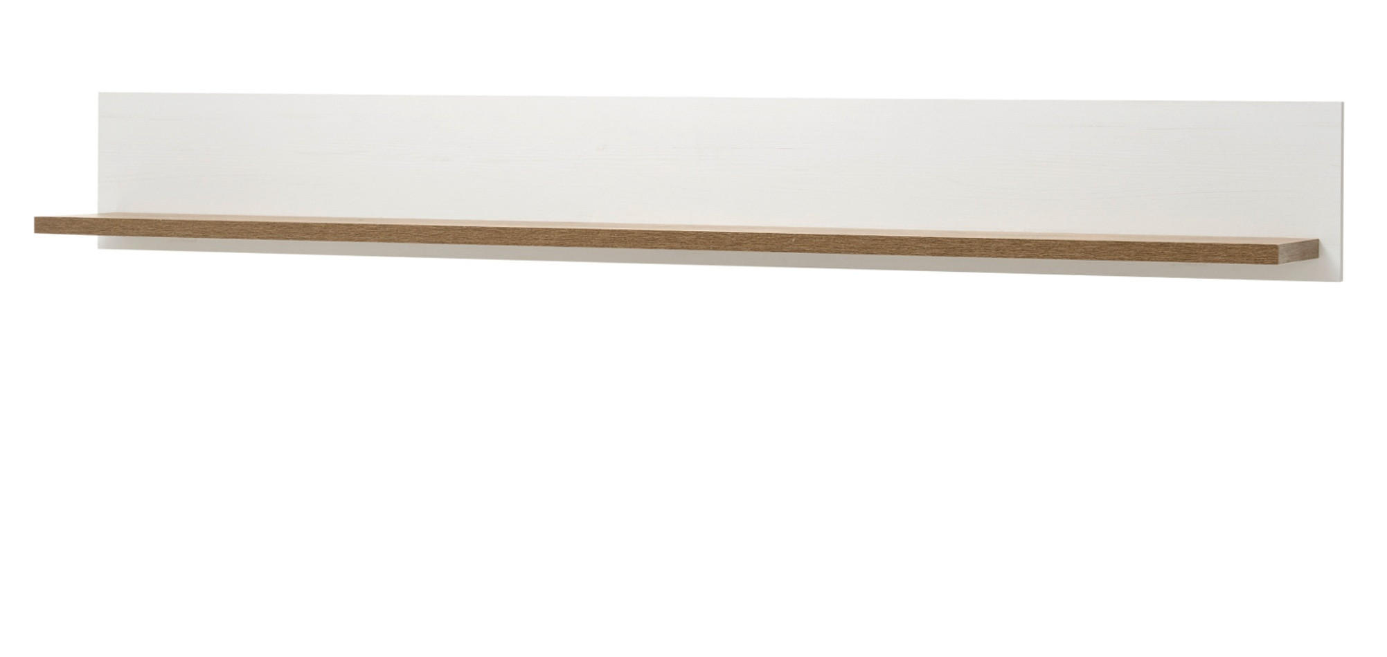 WANDBOARD weiß Pinie, Eiche hell Landhaus, Wandregal 160 cm - Eichefarben/Weiß, Holzwerkstoff (160/20/20cm) - Furn.Design