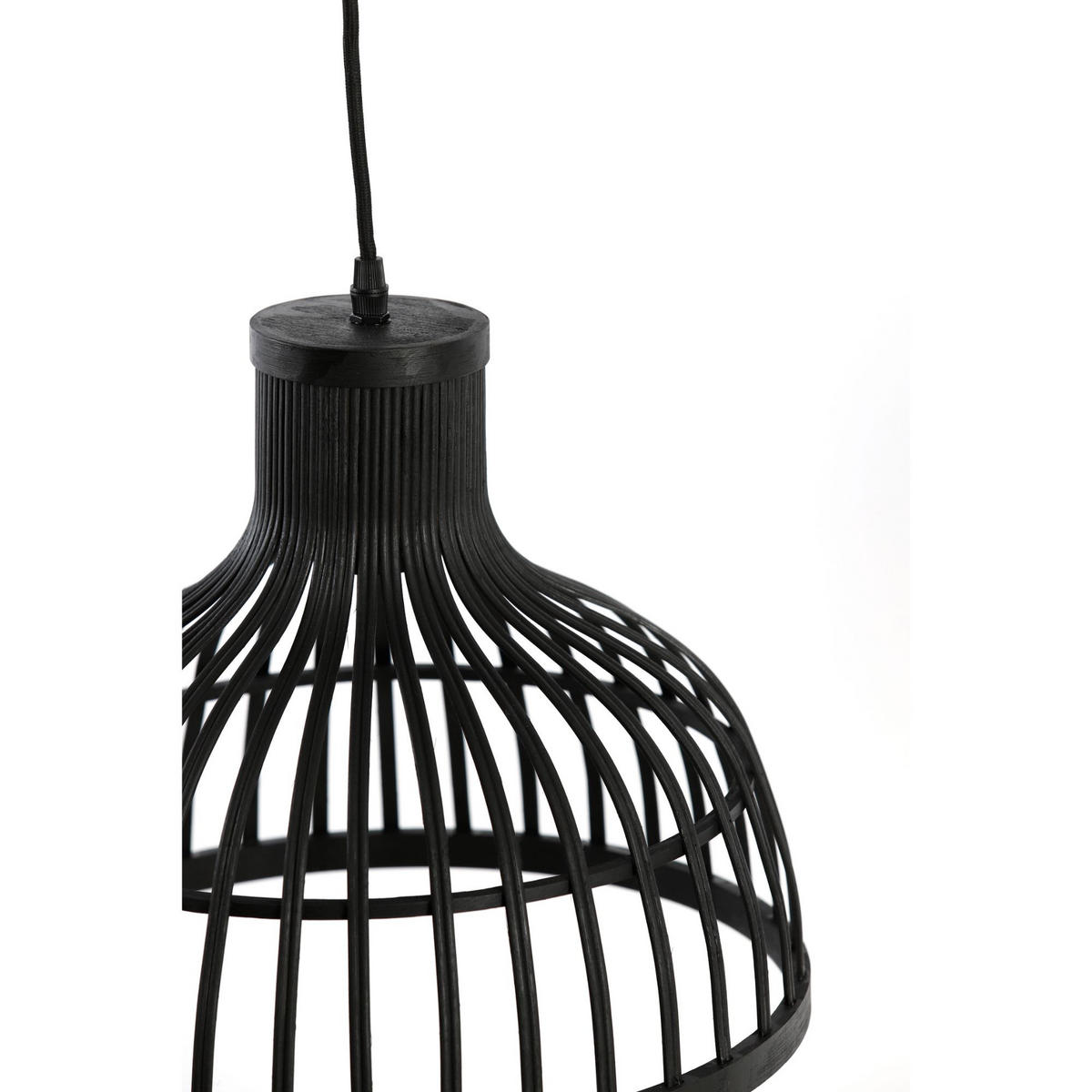 PENDELLEUCHTE Aliza Schwarz 35/35/28.5 cm - Schwarz, Holz (35/35/28.5cm) - Luqaza