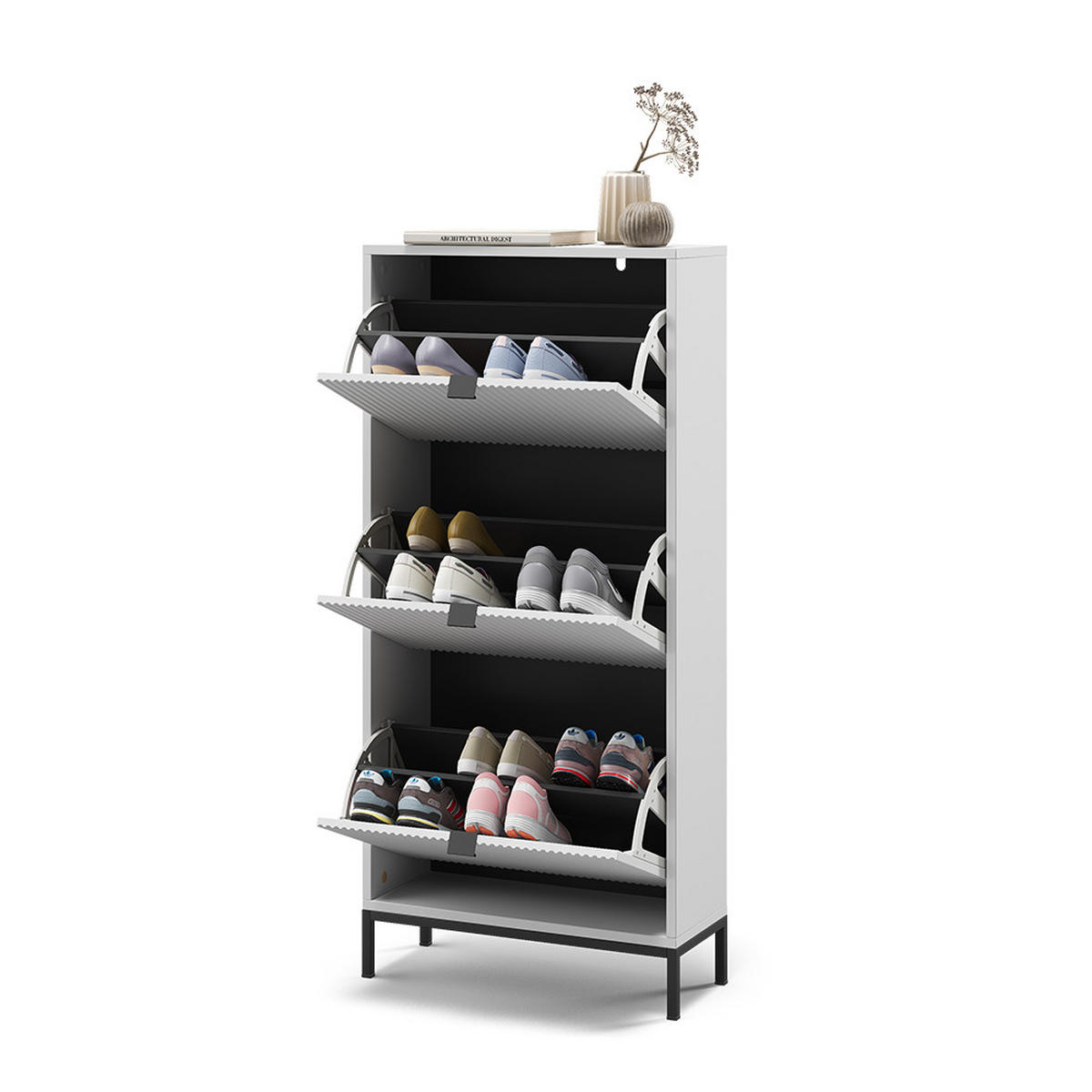 BOTNÍK NA BOTY Eliza Bílá - bílá, kompozitní dřevo (60/130/24cm) - Vicco