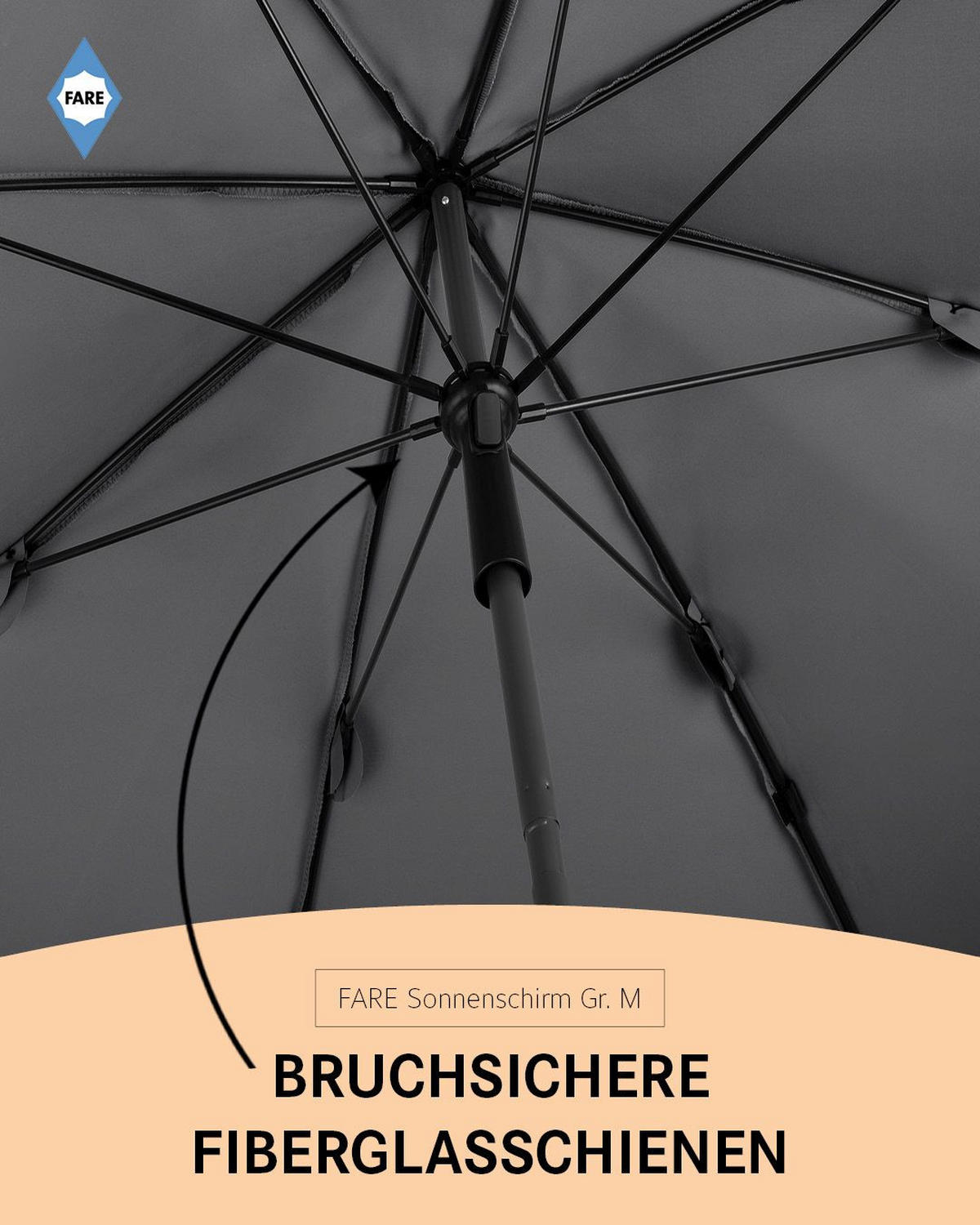 SONNENSCHIRM 180/180/127 cm - Grau, Kunststoff (180/180cm) - FARE
