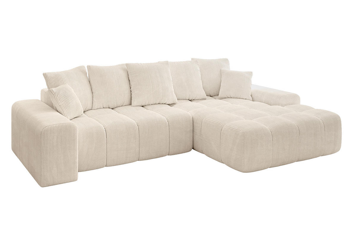 ECKSOFA Ottomane Rechts ENSI-L - 267x164x88 cm Beige - Beige, Holzwerkstoff/Kunststoff (164/267cm) - ALTDECOR