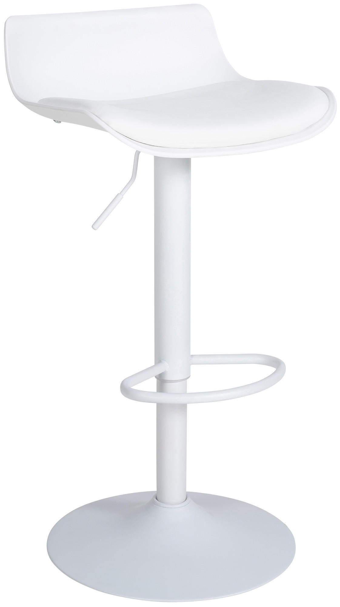 BARHOCKER höhenverstellbar Weiß JUTO Kunstleder 685-94x43x44 cm - Weiß, Leder/Metall (43/68.5/44cm) - DELUKE