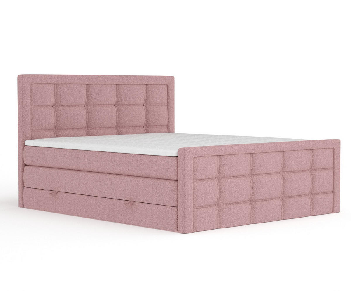 BOXSPRINGBETT Ambrosia Rosa 160/200 cm - Schwarz/Rosa, Holz/Holzwerkstoff (160/200cm) - Maison de Reve