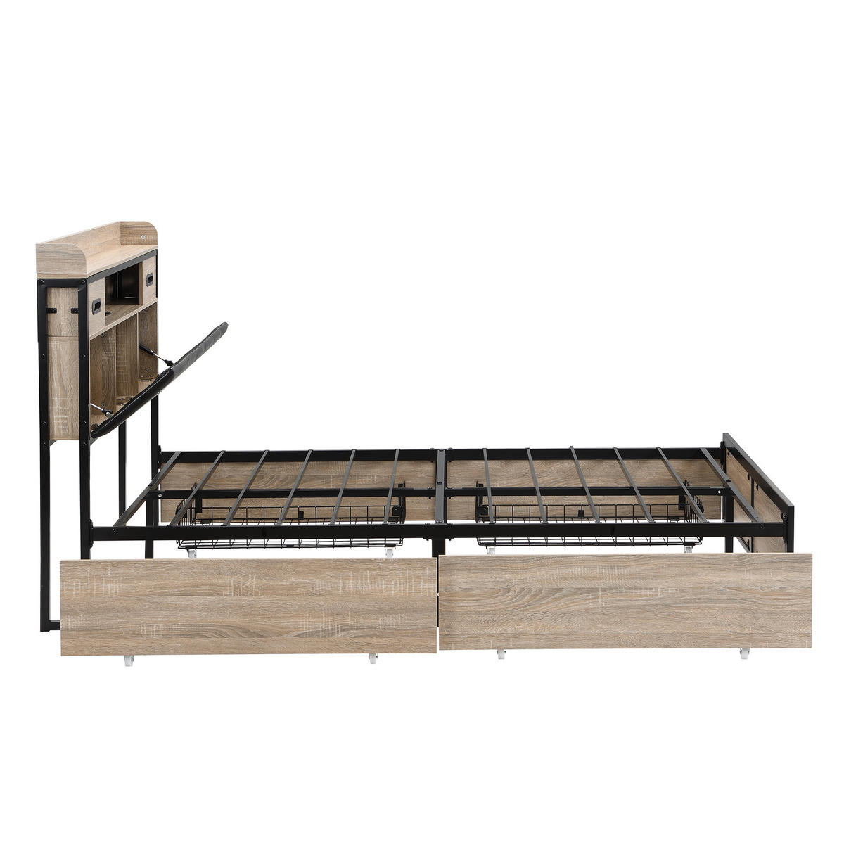CANAPEA EXTENSIBILĂ bej din catifea reiată, model cu 2 straturi - bej, lemn - Urban Meuble