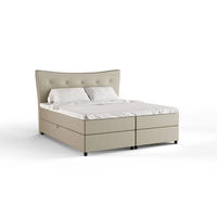 BOXBETT Nevada 180 x 200 cm Doppelbett mit hochwertiger Bonell-Matratze und Topper - ecru - Ecru, Holz (180/200cm) - Panda Möbel