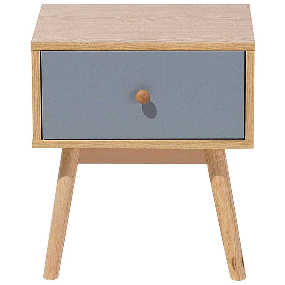 NACHTTISCH heller Holzfarbton Arvada - Hellbraun/Grau, Holzwerkstoff (40/45/30cm) - Beliani