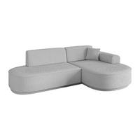 ECKSOFA Ottomane Rechts MARI-L1-v3 - 243x171x83 cm Hellgrau Bouclé - Hellgrau/Schwarz, Holzwerkstoff/Kunststoff (171/243cm) - ALTDECOR